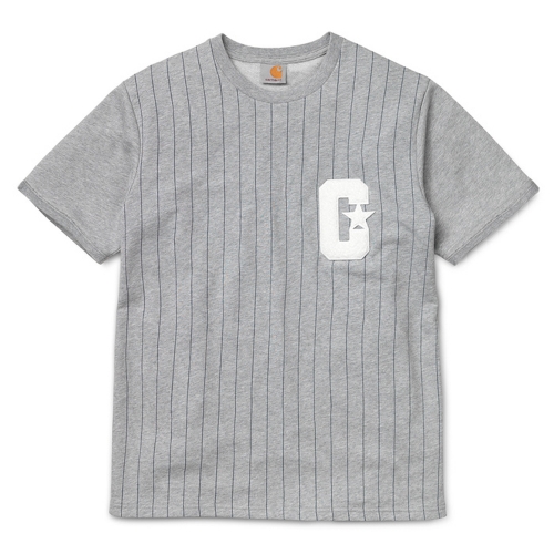 S/S Star Lines T-Shirt Grey Heather/Navy