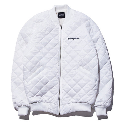 Square Quilting MA-1 Jacket White