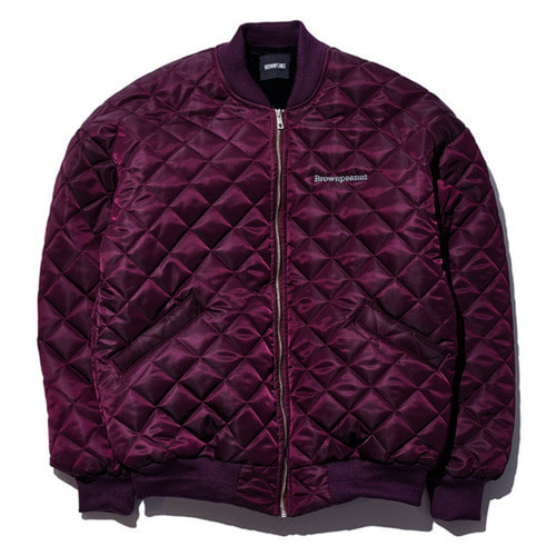 Square Quilting MA-1 Jacket Burgundy
