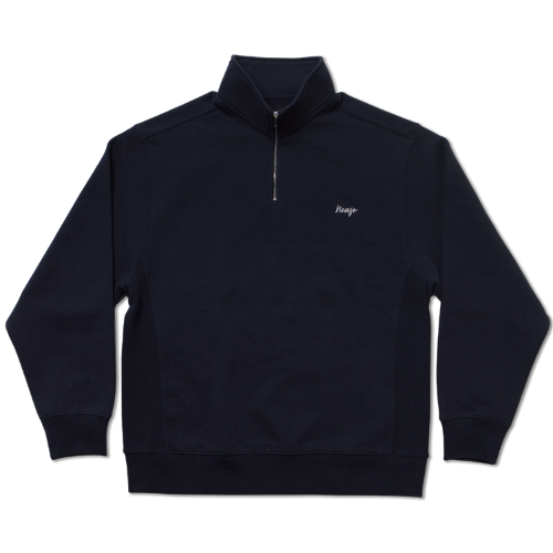 니즈 하프집 맨투맨 NEASE basic logo half-zip sweatshirt Navy