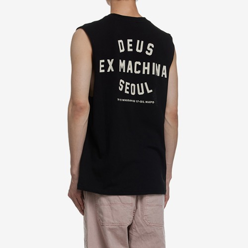 데우스 서울 민소매 티셔츠 SEOUL COLLEGE SLEEVELESS BLACK