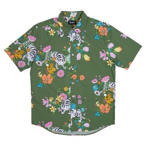 BLOOMING NERM SS BUTTON UP OLIVE GREEN