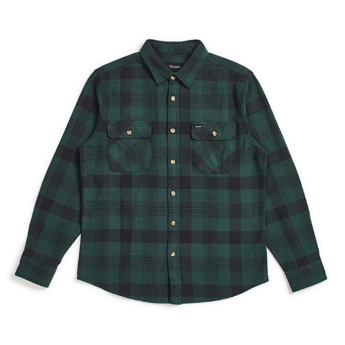 BOWERY L/S FLANNEL BLACK/GREEN