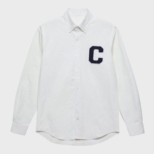 컨셉트컬리지 옥스포드 셔츠 C PATCH WHITE LONG OXFORD SHIRT