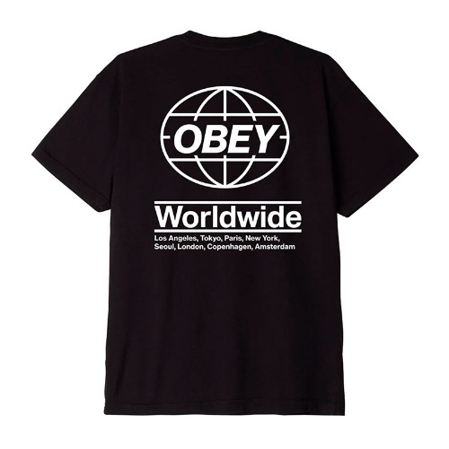 오베이 반팔 티셔츠 OBEY GLOBAL BLACK